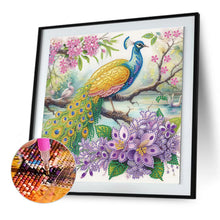 Load image into Gallery viewer, Diamond Painting - Partial Special Shaped - Peacock and Flowers (30*30CM)
