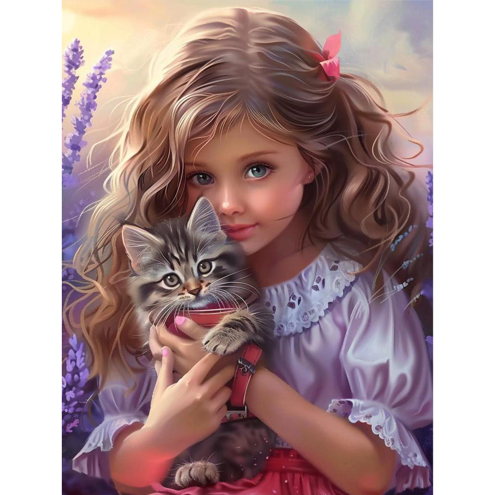 Diamond Painting - Full Round - Lavender girl (30*40CM)