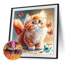 Load image into Gallery viewer, Diamond Painting - Full Round - Butterfly cat (30*30CM)
