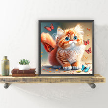 Load image into Gallery viewer, Diamond Painting - Full Round - Butterfly cat (30*30CM)

