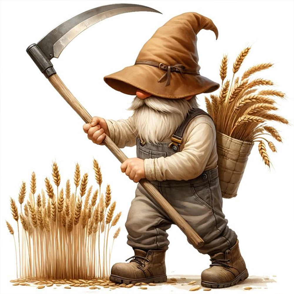 Diamond Painting - Full Round - Farmer gnome (30*30CM)
