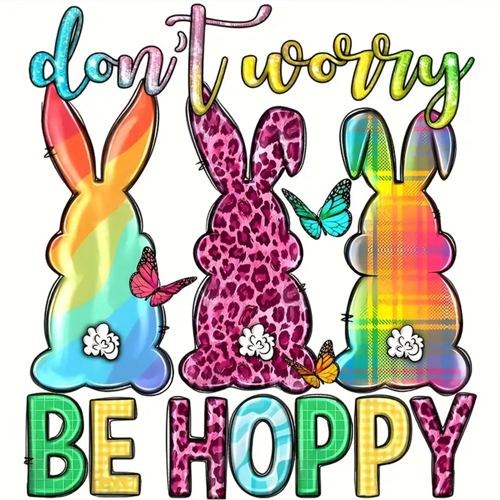 Diamond Painting - Full Round - Happy rabbit (30*30CM)