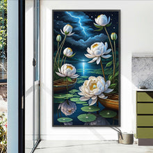 Load image into Gallery viewer, AB Diamond Painting - Full Round - Lotus pond in the moonlight (40*70CM)
