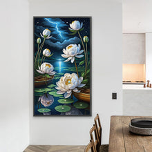 Load image into Gallery viewer, AB Diamond Painting - Full Round - Lotus pond in the moonlight (40*70CM)
