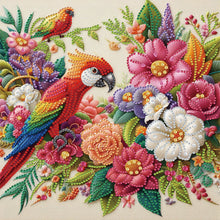 Load image into Gallery viewer, Diamond Painting - Partial Special Shaped - Parrot and Flowers (30*30CM)
