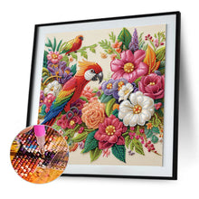 Load image into Gallery viewer, Diamond Painting - Partial Special Shaped - Parrot and Flowers (30*30CM)
