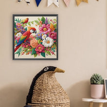 Load image into Gallery viewer, Diamond Painting - Partial Special Shaped - Parrot and Flowers (30*30CM)
