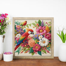Load image into Gallery viewer, Diamond Painting - Partial Special Shaped - Parrot and Flowers (30*30CM)
