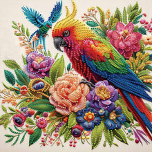 Load image into Gallery viewer, Diamond Painting - Partial Special Shaped - Parrot and Flowers (30*30CM)
