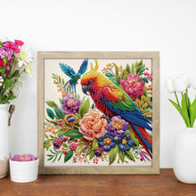 Load image into Gallery viewer, Diamond Painting - Partial Special Shaped - Parrot and Flowers (30*30CM)
