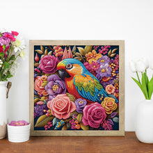 Load image into Gallery viewer, Diamond Painting - Partial Special Shaped - Parrot and Flowers (30*30CM)
