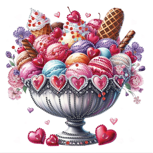 Diamond Painting - Partial Special Shaped - Macaron and Ice Cream (30*30CM)