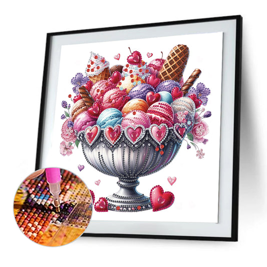 Diamond Painting - Partial Special Shaped - Macaron and Ice Cream (30*30CM)