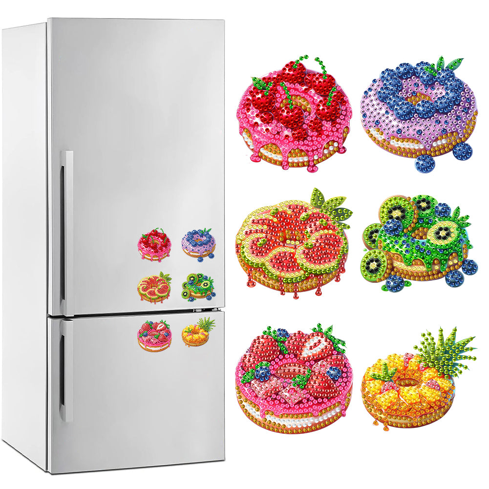 6Pcs Acrylic Special Shape Cake Ice Cream Fridge Stickers for Fridge Whiteboards