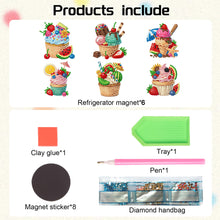 Load image into Gallery viewer, 6Pcs Acrylic Special Shape Cake Ice Cream Fridge Stickers for Fridge Whiteboards
