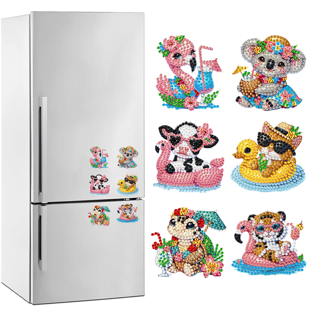 6Pcs Acrylic Special Shape Cake Ice Cream Fridge Stickers for Fridge Whiteboards