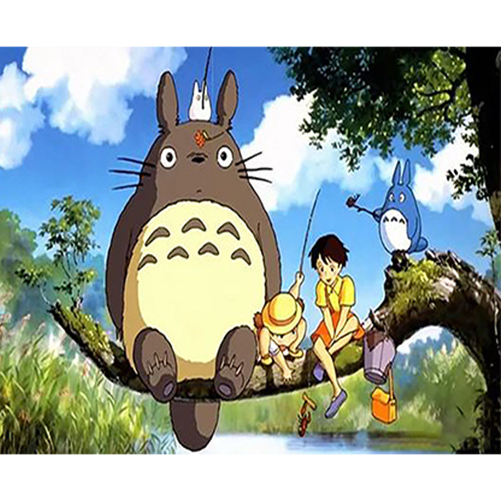 Diamond Painting - Full Round - Totoro sitting on a tree (50*40CM)