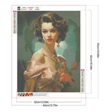 Load image into Gallery viewer, Diamond Painting - Full Round - Vintage girl (40*50CM)
