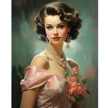 Load image into Gallery viewer, Diamond Painting - Full Round - Vintage girl (40*50CM)
