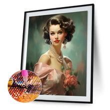 Load image into Gallery viewer, Diamond Painting - Full Round - Vintage girl (40*50CM)
