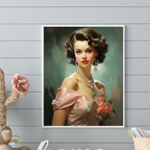 Load image into Gallery viewer, Diamond Painting - Full Round - Vintage girl (40*50CM)
