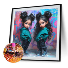 Load image into Gallery viewer, Diamond Painting - Full Round - Black Hip Hop Girl (40*40CM)
