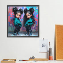 Load image into Gallery viewer, Diamond Painting - Full Round - Black Hip Hop Girl (40*40CM)
