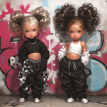 Load image into Gallery viewer, Diamond Painting - Full Round - Black Hip Hop Girl (40*40CM)
