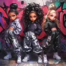Load image into Gallery viewer, Diamond Painting - Full Round - Black Hip Hop Girl (40*40CM)
