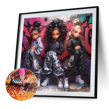 Load image into Gallery viewer, Diamond Painting - Full Round - Black Hip Hop Girl (40*40CM)
