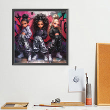 Load image into Gallery viewer, Diamond Painting - Full Round - Black Hip Hop Girl (40*40CM)
