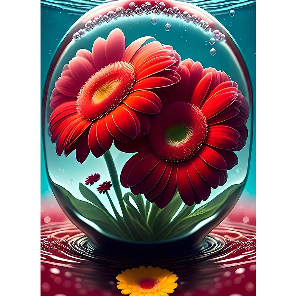 Diamond Painting - Full Round - Water Drop Flowers (40*55CM)