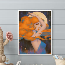 Load image into Gallery viewer, Diamond Painting - Full Round - Moon and Girl (30*40CM)

