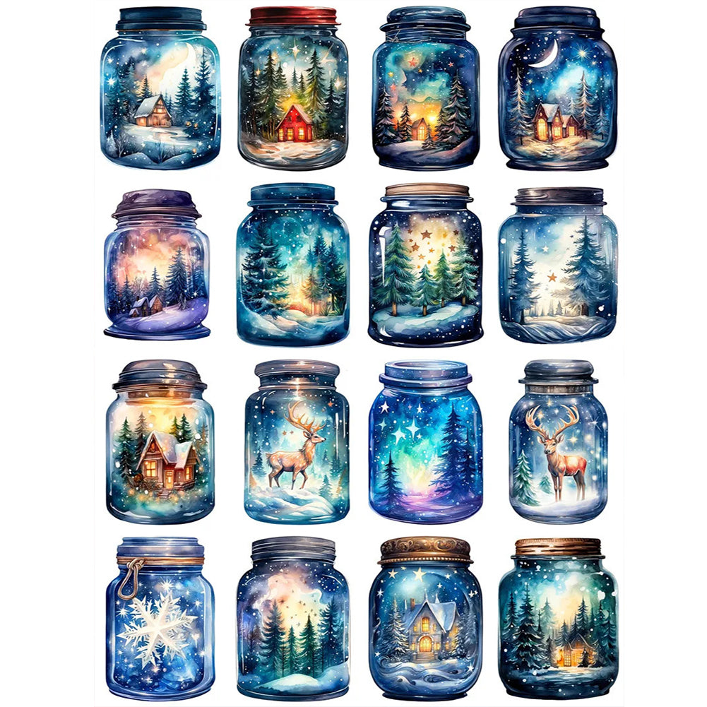 Diamond Painting - Full Round - Candy Jar Christmas Snow Scene (30*40CM)