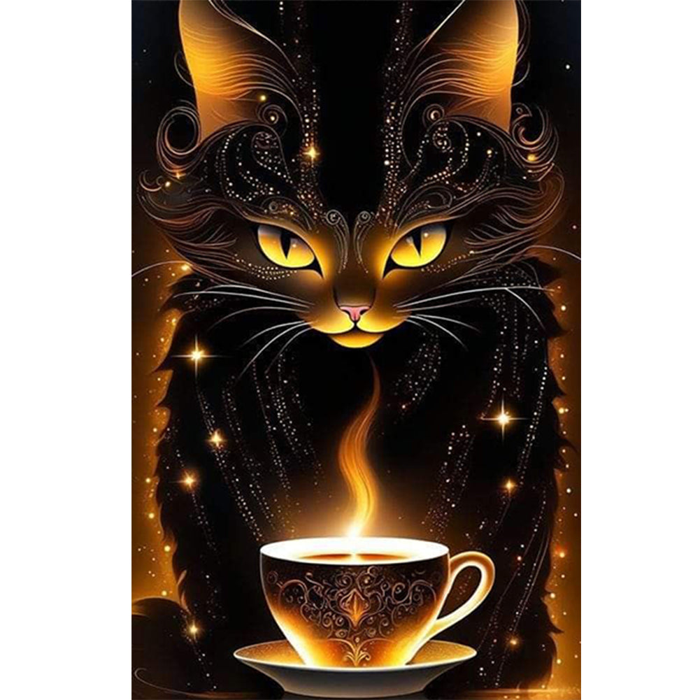 Diamond Painting - Full Round - Glowing Cat (40*60CM)
