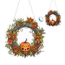 Load image into Gallery viewer, Halloween Pumpkin 5D DIY Diamond Painting Wreath Pendant for Garden Window Decor
