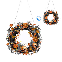 Load image into Gallery viewer, Halloween Pumpkin 5D DIY Diamond Painting Wreath Pendant for Garden Window Decor
