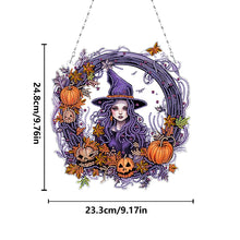 Load image into Gallery viewer, Halloween Pumpkin 5D DIY Diamond Painting Wreath Pendant for Garden Window Decor
