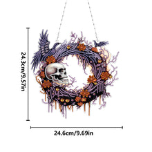 Load image into Gallery viewer, Halloween Pumpkin 5D DIY Diamond Painting Wreath Pendant for Garden Window Decor
