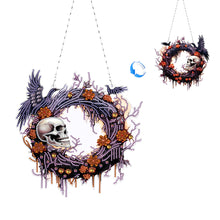 Load image into Gallery viewer, Halloween Pumpkin 5D DIY Diamond Painting Wreath Pendant for Garden Window Decor
