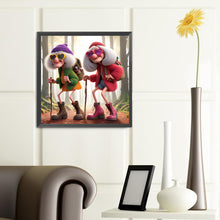 Load image into Gallery viewer, Diamond Painting - Full Round - Mountain climbing old lady Milk (40*40CM)
