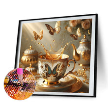 Load image into Gallery viewer, AB Diamond Painting - Full Round - Butterfly teacup (50*45CM)
