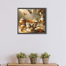 Load image into Gallery viewer, AB Diamond Painting - Full Round - Butterfly teacup (50*45CM)
