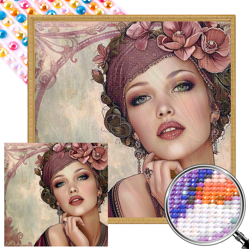 AB Diamond Painting - Full Round - Elegant girl (40*40CM)