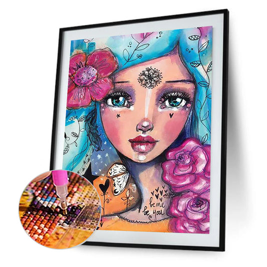 Diamond Painting - Full Round - Hand drawn girl (40*50CM)