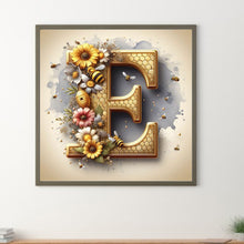 Load image into Gallery viewer, Diamond Painting - Full Round - Bee and flower alphabet E (30*30CM)
