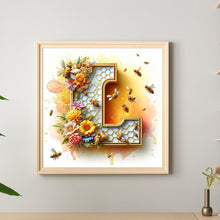 Load image into Gallery viewer, Diamond Painting - Full Round - Bee and flower alphabet L (30*30CM)
