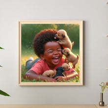 Load image into Gallery viewer, Diamond Painting - Full Round - Boy and many puppies (30*30CM)
