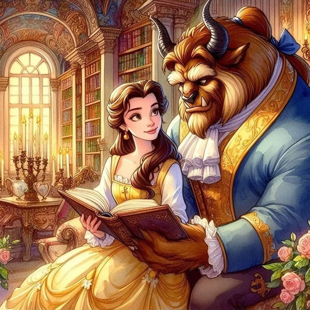 Diamond Painting - Full Round - Beauty and the beast (40*40CM)