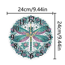 Load image into Gallery viewer, Acrylic Special Shaped Dragonfly 5D Diamond Painting Hanging Clock Art Craft
